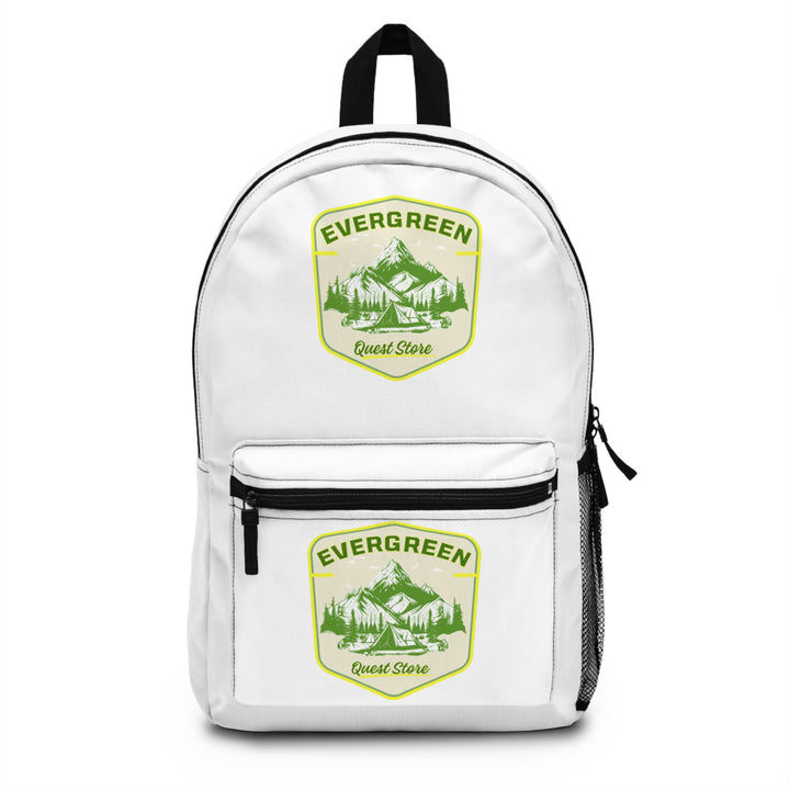 Evergreen Crest Backpack — Outdoor Adventure Daypack with Mountain Logo