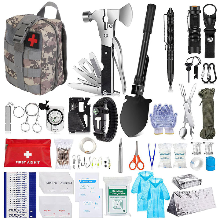 125-Piece Professional Survival Kit Emergency Gear for Outdoor Adventures