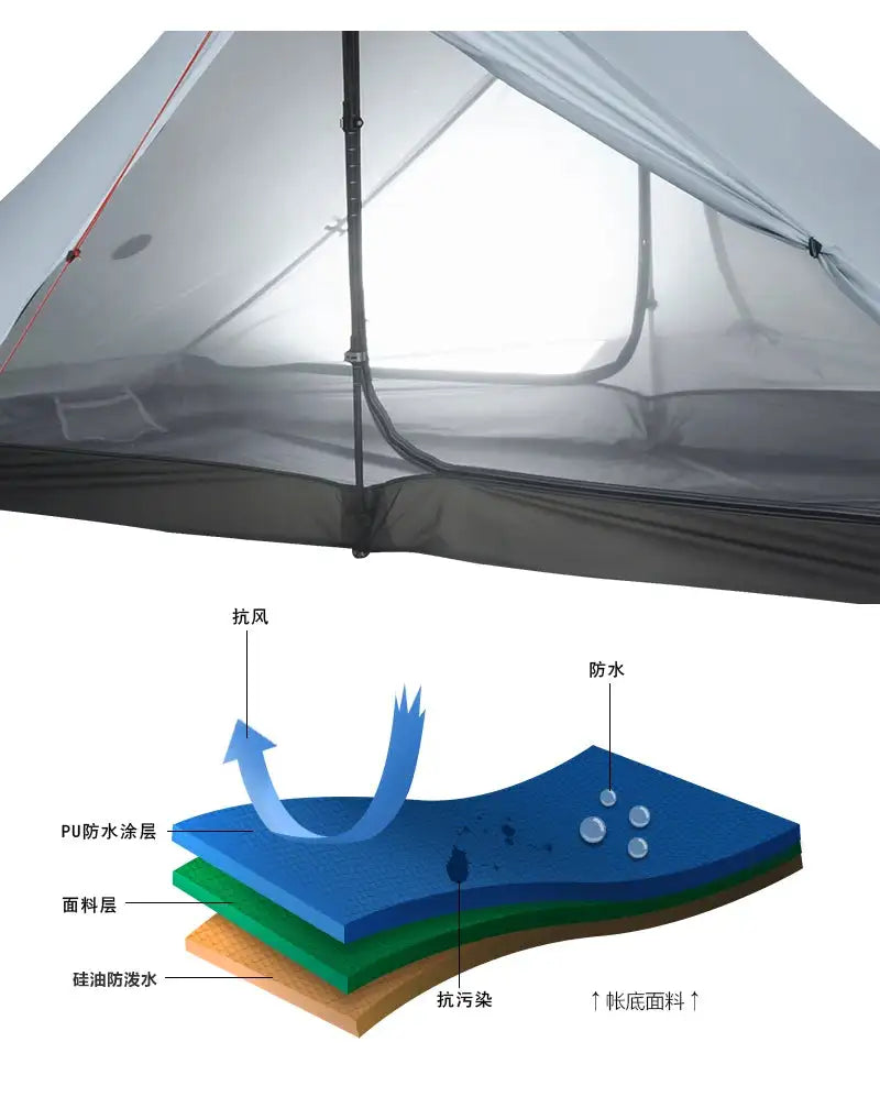 3F UL GEAR LanShan 2 Pro 2-Person Ultralight Camping Tent