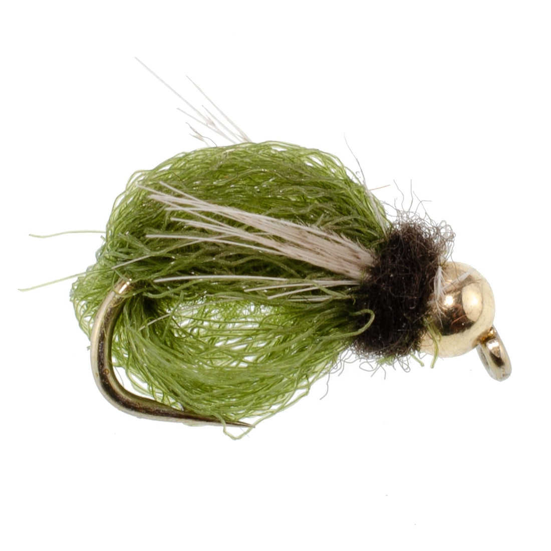 Bead Head LaFontaine Olive Deep Sparkle Caddis Pupa - 6 Flies Hook Size 14