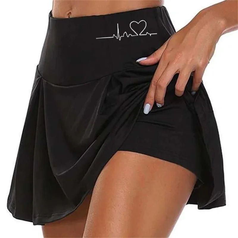 Women's High Waisted Double Layer Athletic Shorts