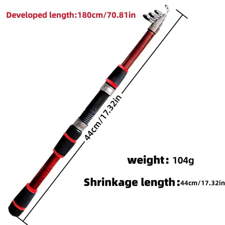 Telescopic Fishing Rod and Spinning Reel Travel Set