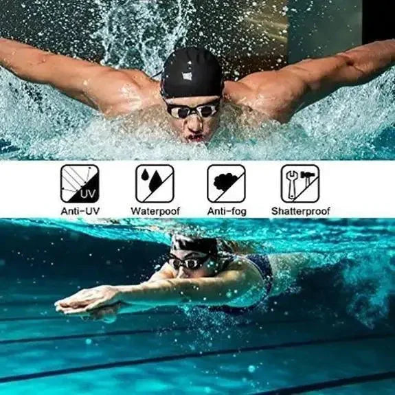 HD Swim Goggles with Comfort Fit and Adjustable Straps