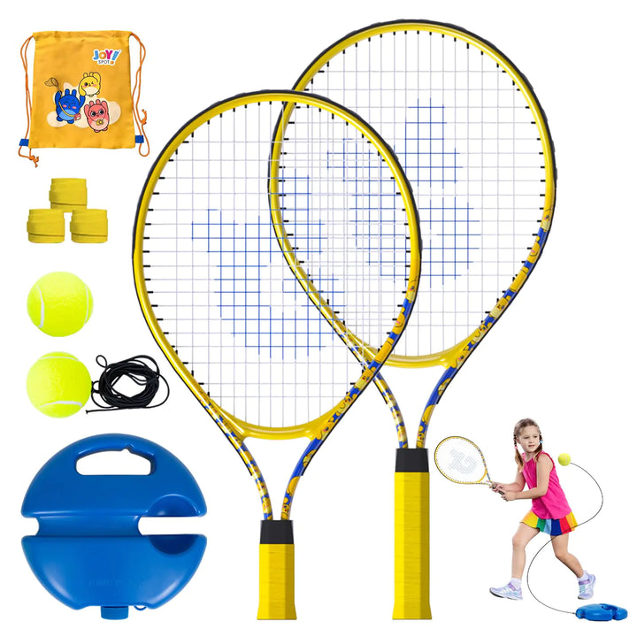 Kids Tennis Rackets 2-Pack with Trainer Balls for Beginners