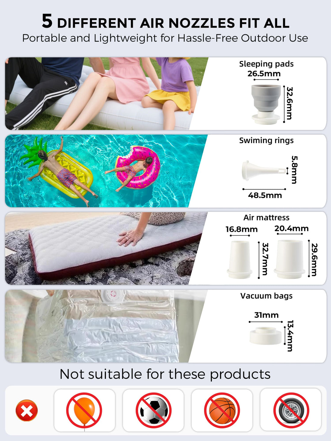 Mini Electric Air Pump for Camping Outdoor Inflatable Gear