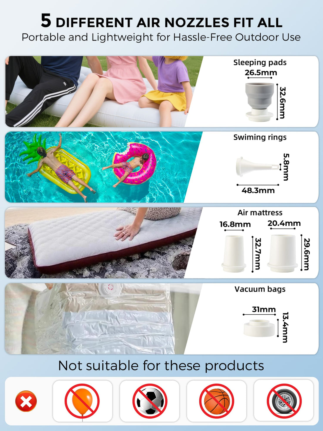 Mini Electric Air Pump for Camping Outdoor Inflatable Gear
