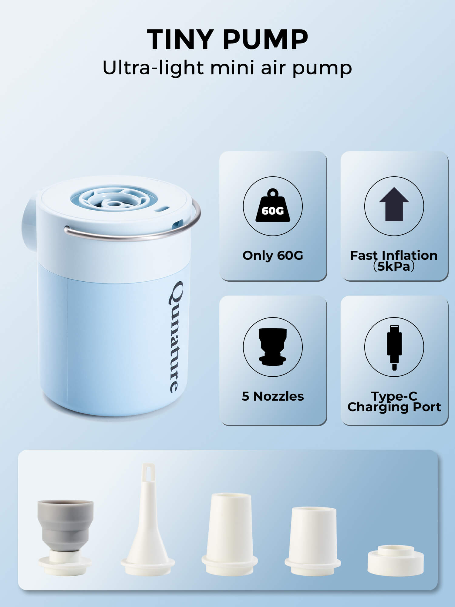 Mini Electric Air Pump for Camping Outdoor Inflatable Gear