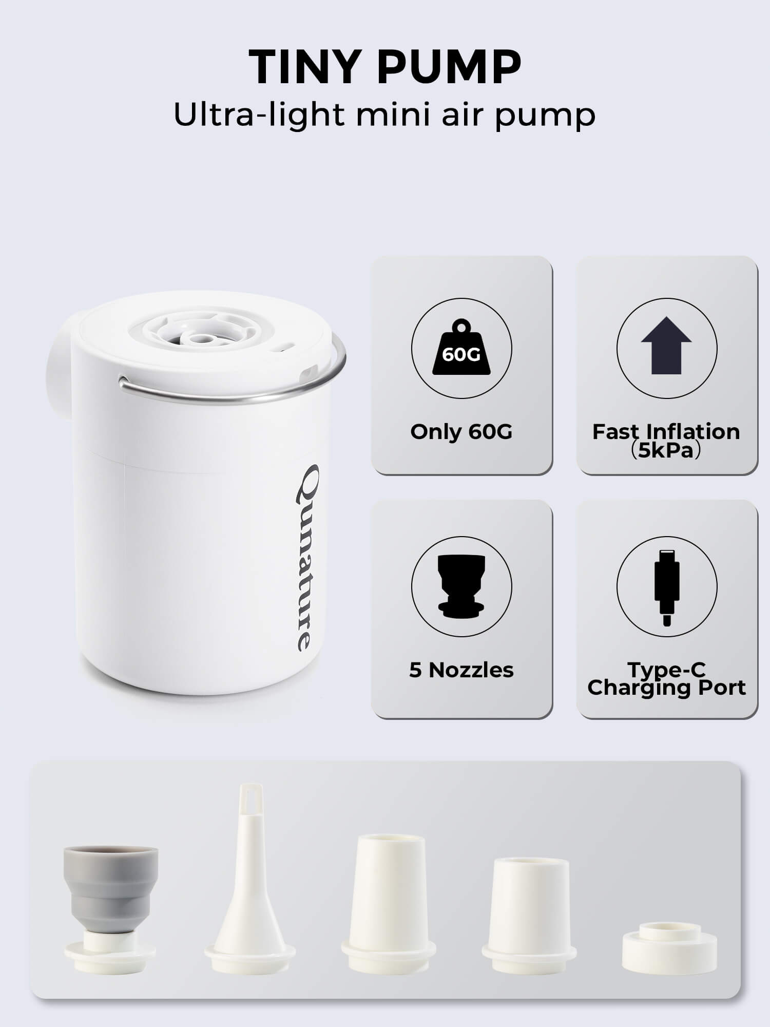 Mini Electric Air Pump for Camping Outdoor Inflatable Gear