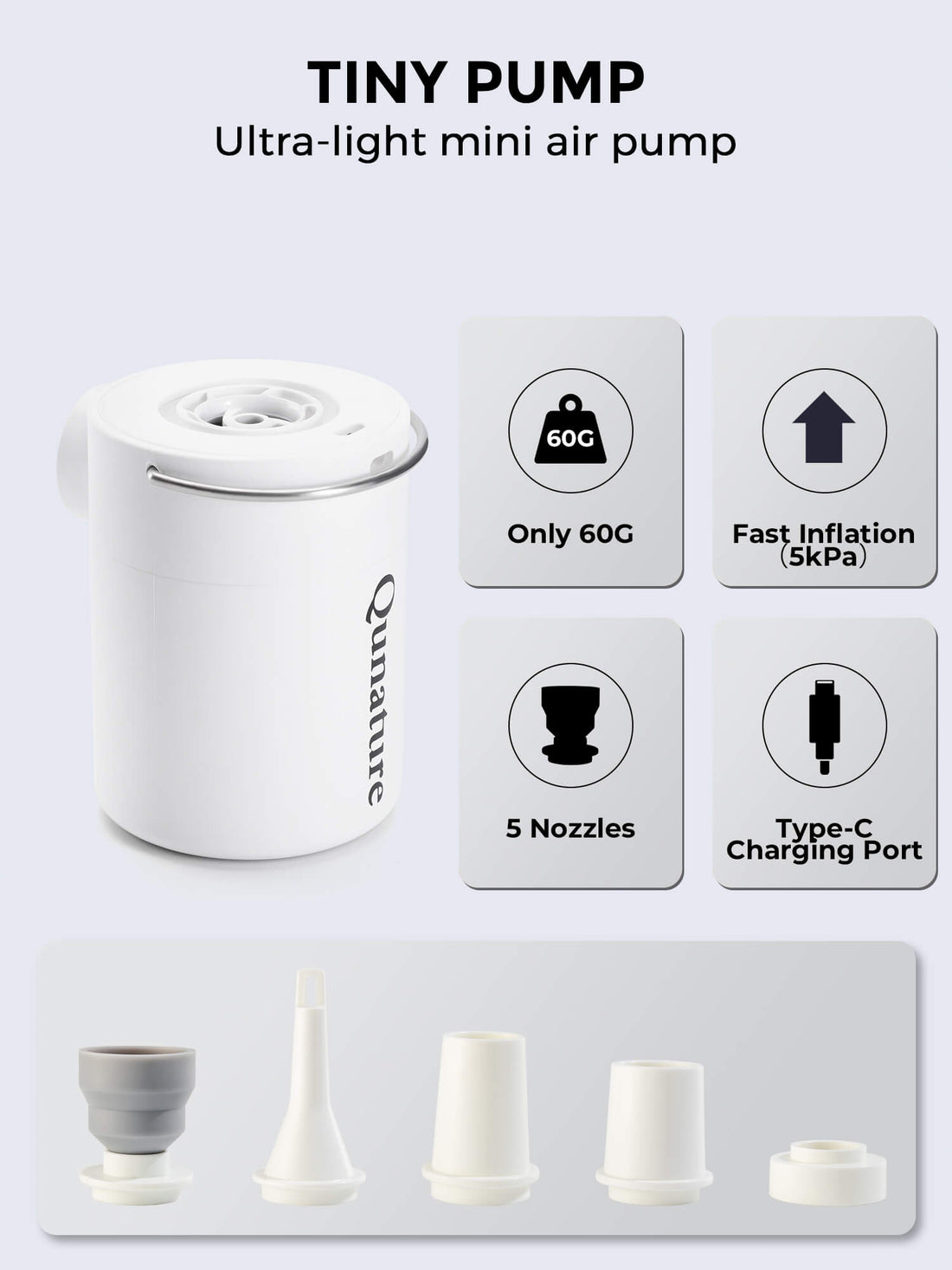 Mini Electric Air Pump for Camping Outdoor Inflatable Gear
