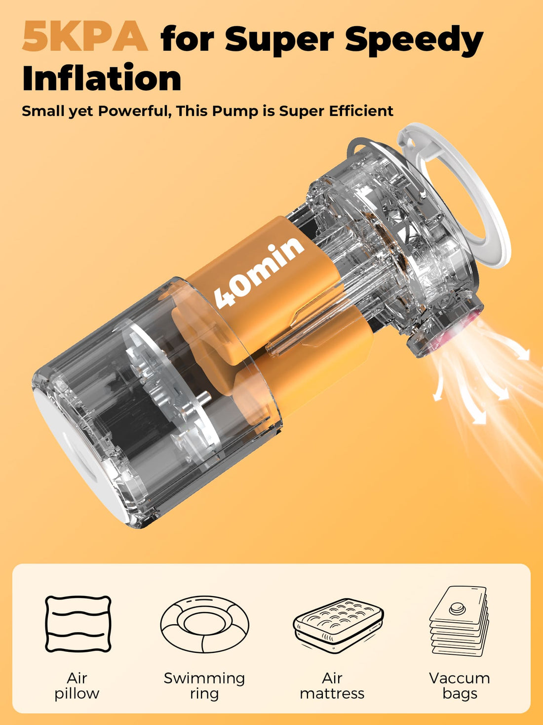 Mini Electric Air Pump for Camping Outdoor Inflatable Gear
