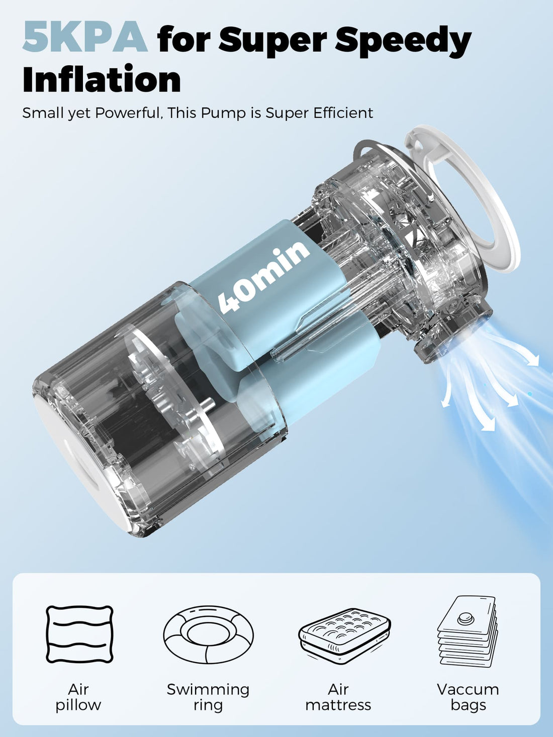 Mini Electric Air Pump for Camping Outdoor Inflatable Gear