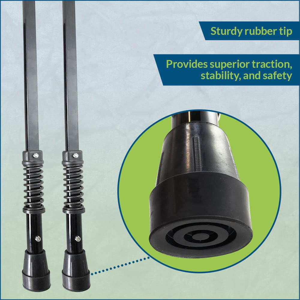 Four Pack of 1" Rubber Replacement Tips for York Nordic Spring Crutches